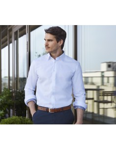 R-R-964M-0-Mens L/S Tailored Contrast Herringbone Shirt 2